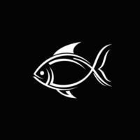 Fish icon on black background logo design vector
