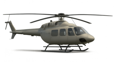 Light utility helicopter hovering on transparent background png