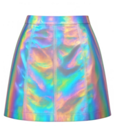 A colorful reflective miniskirt isolated on transparent background png