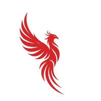 Red phoenix bird logo design vector