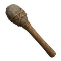 Stone age club with transparent background, representing prehistoric tools png