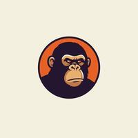 Monkey head logo design vector