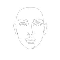 Drawing of a woman's face logo design vector