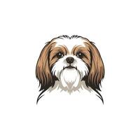Shih tzu dog logo design vector