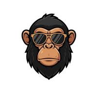 monkey wearing sunglasses vector
