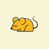 Yellow mouse logo design vector