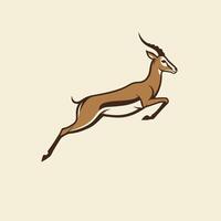 Running gazelle logo design vector