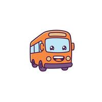 Cartoon bus logo design vector