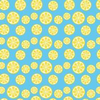 Yellow citrus lemons round slices summer background vector