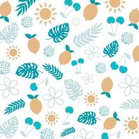 Tropical exotic summer background design. Lemon orange leaf juicy background vector