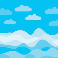 Ocean sea and blue sky background landscape art design. Summer Seascape Background vector