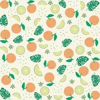 Refreshing orange lemon slices exotic summer background vector