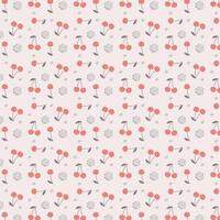 Cherry pattern background. Hello summer fruit background vector