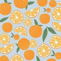Refreshing orange and slices exotic summer background vector