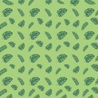 Hello summer exotic leaves background design. Green leaves pattern background vector