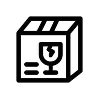 fragile line icon. Clean and minimalist icon for websites and mobile apps. vector