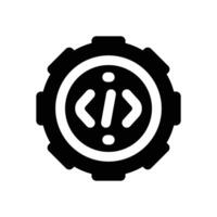 programming service glyph icon. Strong and solid icon for websites and mobile apps. vector
