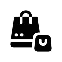 shopping bag glyph icon. Strong and solid icon for websites, mobile interfaces, presentations, and visual branding. High quality and easy to edit. vector