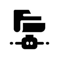 folder network glyph icon. Strong and solid icon for websites and mobile apps. vector