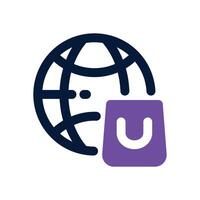 global market dual tone icon. Sleek and modern icon for websites and mobile apps. vector