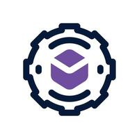setting chain dual tone icon. Sleek and modern icon for websites and mobile apps. vector