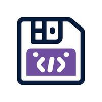 floppy disc dual tone icon. Sleek and modern icon for websites and mobile apps. vector