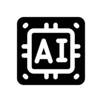 artificial inteligence glyph icon. Strong and solid icon for websites and mobile apps. vector