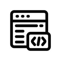 website coding line icon. Clean and minimalist icon for websites and mobile apps. vector