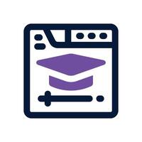 online class dual tone icon. Sleek and modern icon for websites and mobile apps. vector