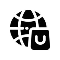 global market glyph icon. Strong and solid icon for websites and mobile apps. vector