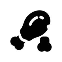 chicken leg glyph icon. Strong and solid icon for websites and mobile apps. vector