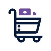shopping cart duotone icon. Sleek and modern icon for websites and mobile apps. vector