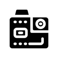 action camera glyph icon. Strong and solid icon for websites and mobile apps. vector