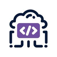 coding duotone icon. Sleek and modern icon for websites and mobile apps. vector