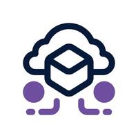 data cloud dual tone icon. Sleek and modern icon for websites and mobile apps. vector
