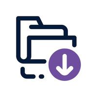 folder download duotone icon. Sleek and modern icon for websites and mobile apps. vector