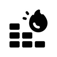 firewall glyph icon. Strong and solid icon for websites and mobile apps. vector