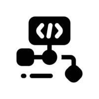 work flow glyph icon. Strong and solid icon for websites and mobile apps. vector