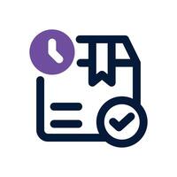 on time dual tone icon. Sleek and modern icon for websites and mobile apps. vector