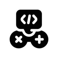 gaming code glyph icon. Strong and solid icon for websites and mobile apps. vector
