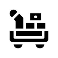 delivery cart glyph icon. Strong and solid icon for websites and mobile apps. vector