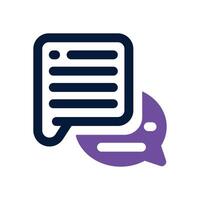 speech bubble duotone icon. Sleek and modern icon for websites and mobile apps. vector