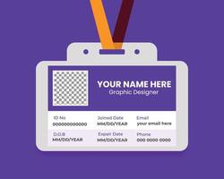 Horizontal ID Card Design Template vector