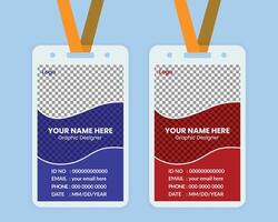 Simple ID Card Design Templates For Your Use And Pass vector