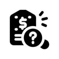 pricing glyph icon. Strong and solid icon for websites and mobile apps. vector