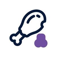 chicken leg duotone icon. Sleek and modern icon for websites and mobile apps. vector