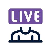 live dual tone icon. Sleek and modern icon for websites and mobile apps. vector