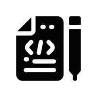 writing glyph icon. Strong and solid icon for websites and mobile apps. vector