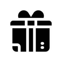 gift box glyph icon. Strong and solid icon for websites and mobile apps. vector
