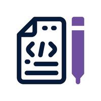writing dual tone icon. Sleek and modern icon for websites and mobile apps. vector